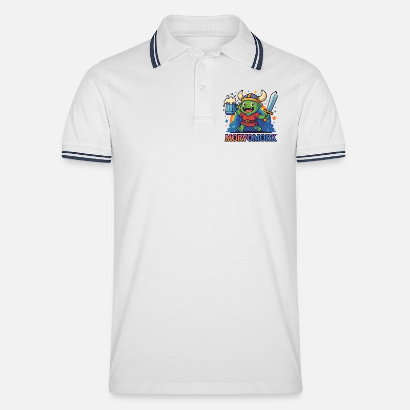 Goblin Vichingo Divertente Eroe - Polo per uomo - bianco/navy