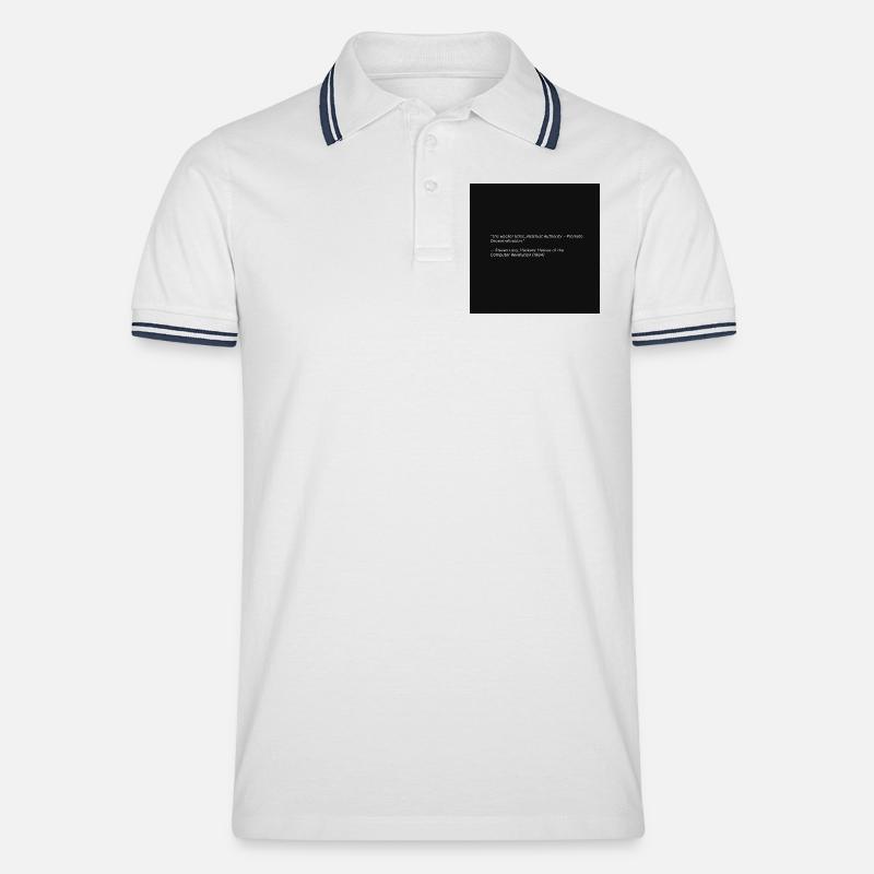 Hacker-Ethik-Zitat über Black - Männer Tipped Poloshirt - Weiß/Navy