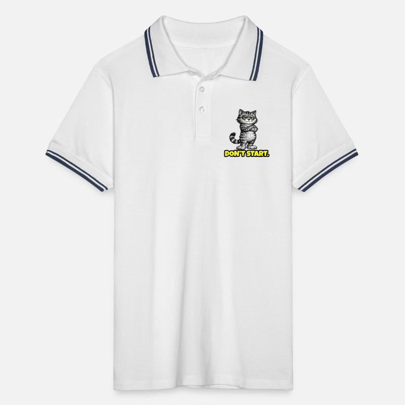 Don’t Start. – Grumpy Katze (Attitude) CAT Polo tipped Homme