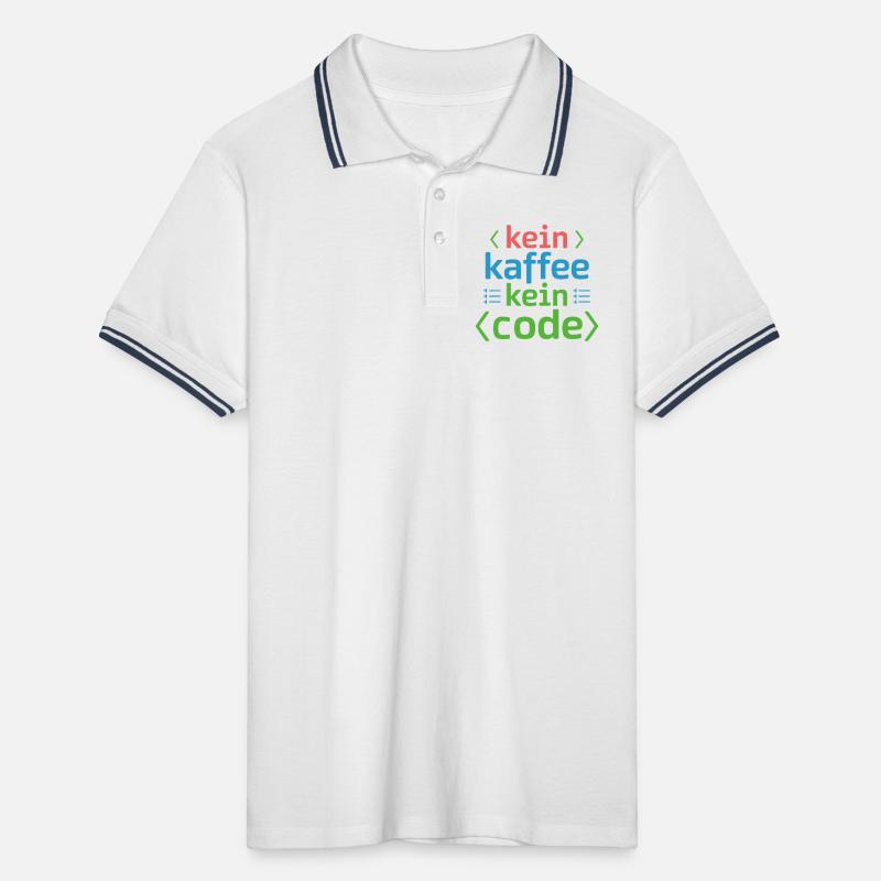 No Coffee No Code Programmer Computer Scientist Men's Tipped Polo Shirt