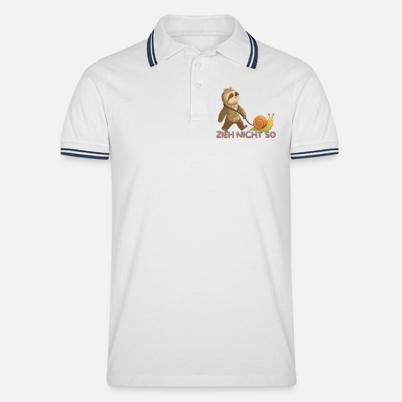 Zieh Nicht So – Langsame Freundschaft - Männer Tipped Poloshirt - Weiß/Navy