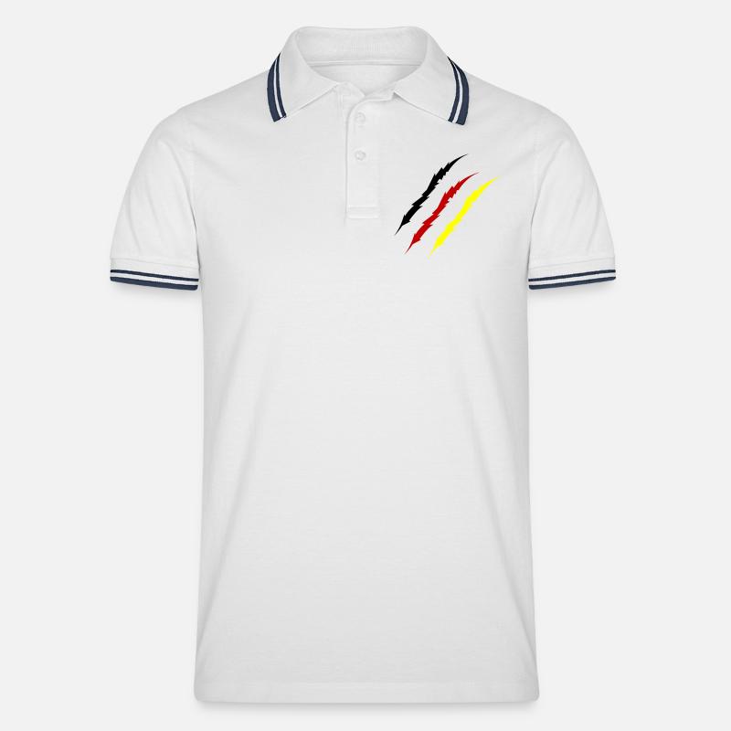 krallen_deutschland_-2- - Polo per uomo - bianco/navy