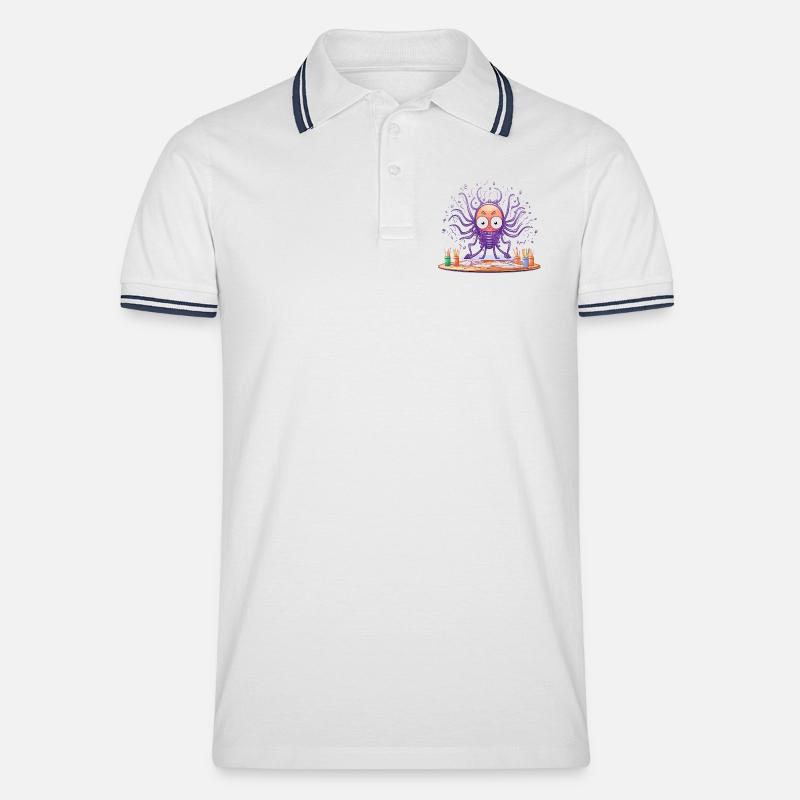Creative Ink Octopus - Polo tipped Homme - blanc/marine