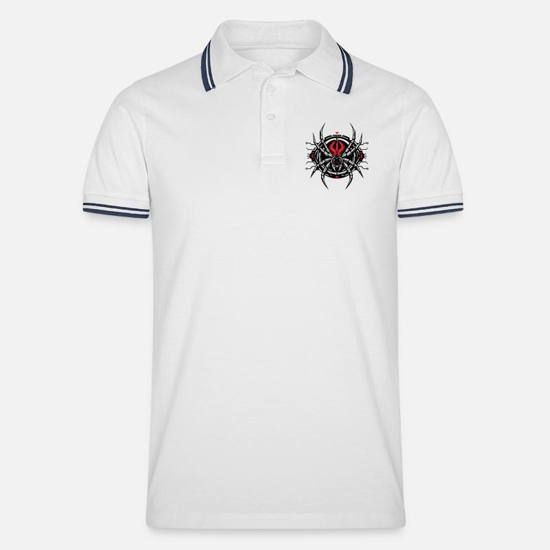 Redback Spider:Tech Edition - Männer Tipped Poloshirt - Weiß/Navy