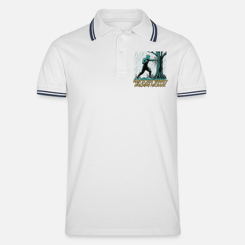 Kung Fu Kampfkunst - Männer Tipped Poloshirt - Weiß/Navy