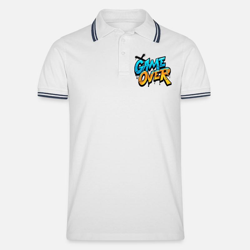 Game Over Graffiti Éclat - Polo tipped Homme - blanc/marine