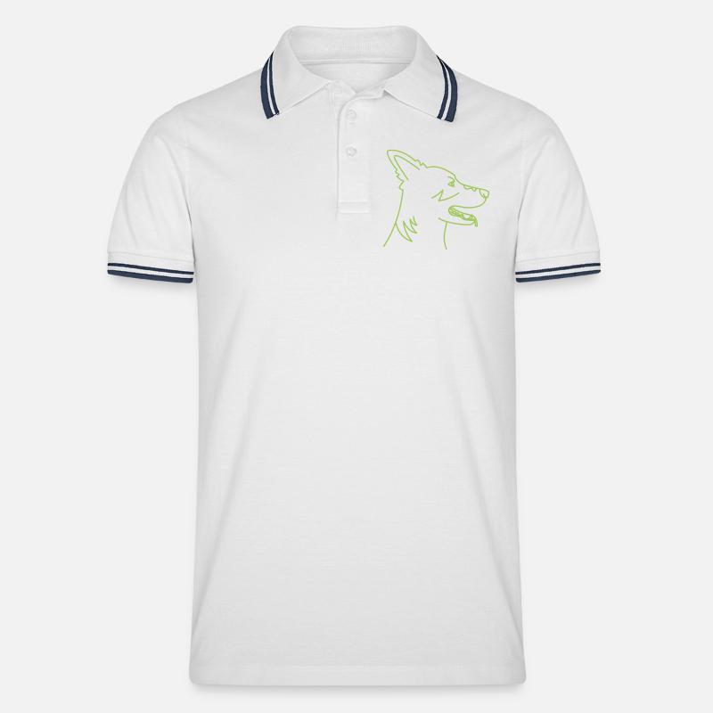AmarokGeist - Männer Tipped Poloshirt - Weiß/Navy