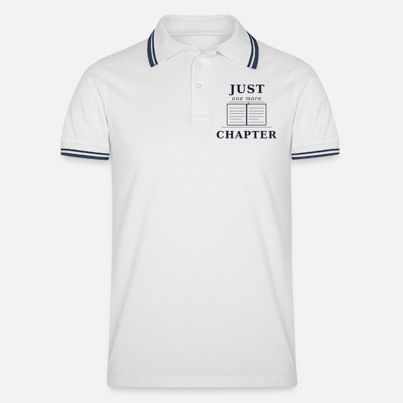 Just one more chapter - Männer Tipped Poloshirt - Weiß/Navy