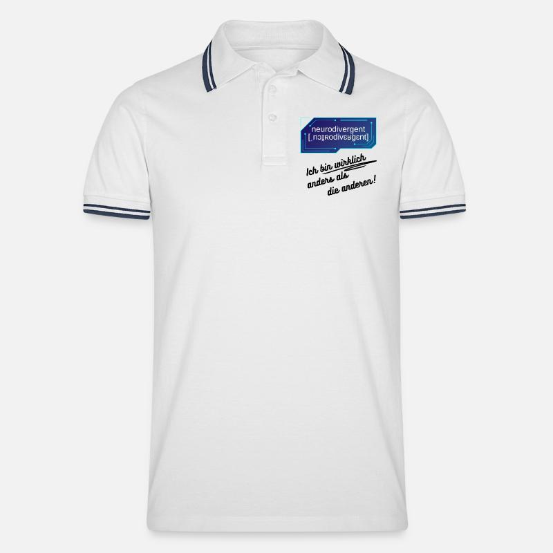 Neurodivergent - Ich bin wirklich anders - Männer Tipped Poloshirt - Weiß/Navy