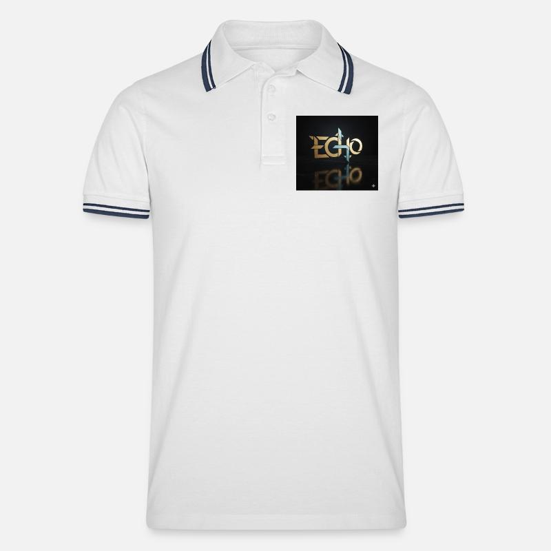 Jeu de lumière Echo Geometry - Polo tipped Homme - blanc/marine