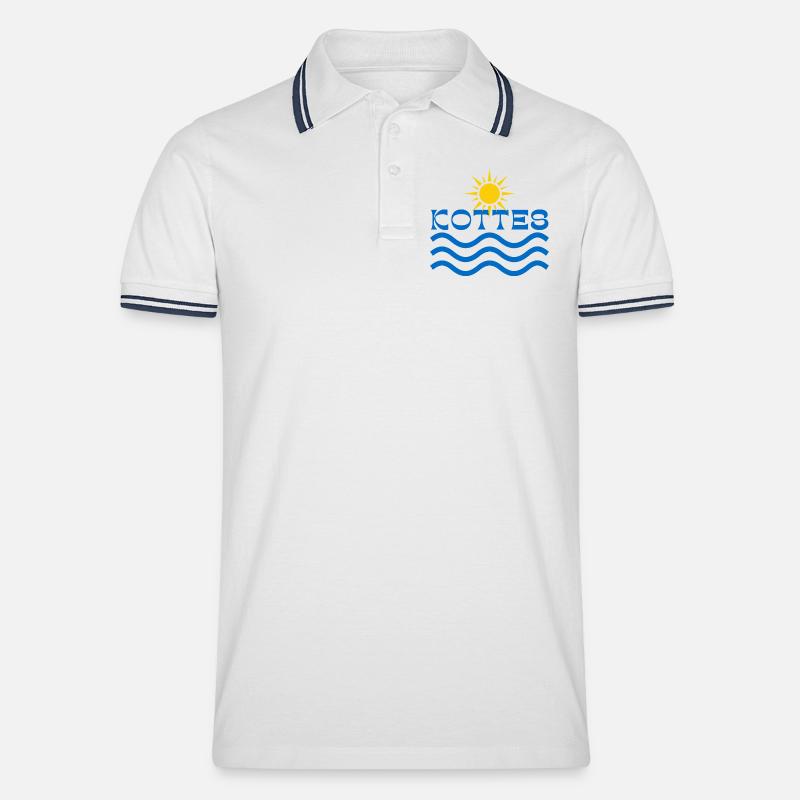 Kottes Sun Waves - Men's Tipped Polo Shirt - white/navy