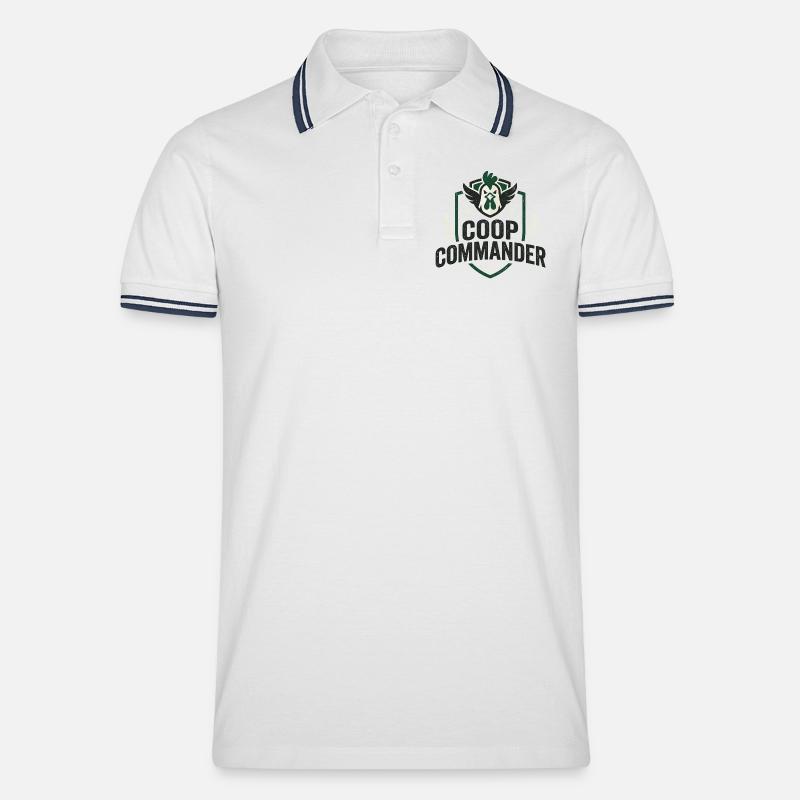 Huehnerhalter Experte - Männer Tipped Poloshirt - Weiß/Navy