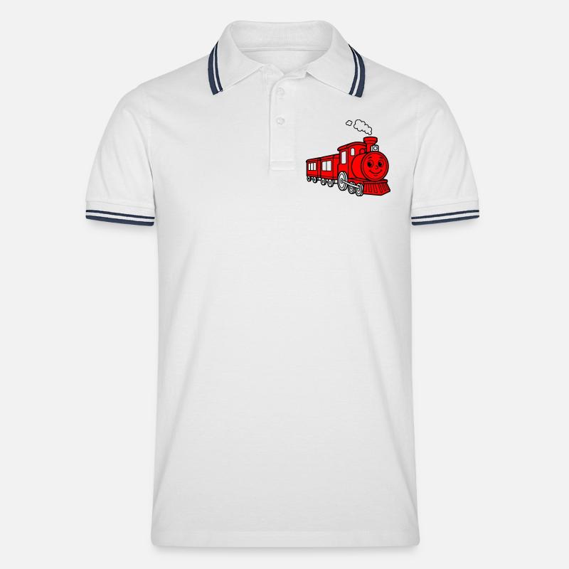 Kinder trainieren - Männer Tipped Poloshirt - Weiß/Navy