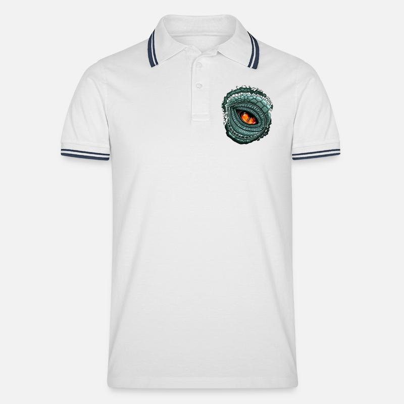 Ur-Augenräuber - Männer Tipped Poloshirt - Weiß/Navy