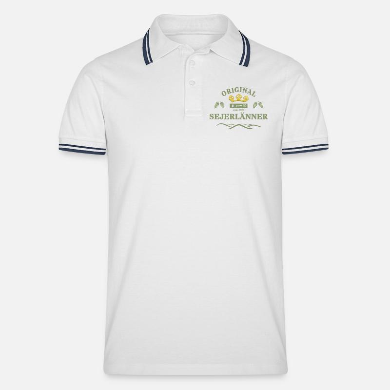Original Sejerlänner Siegerländer  - Männer Tipped Poloshirt - Weiß/Navy