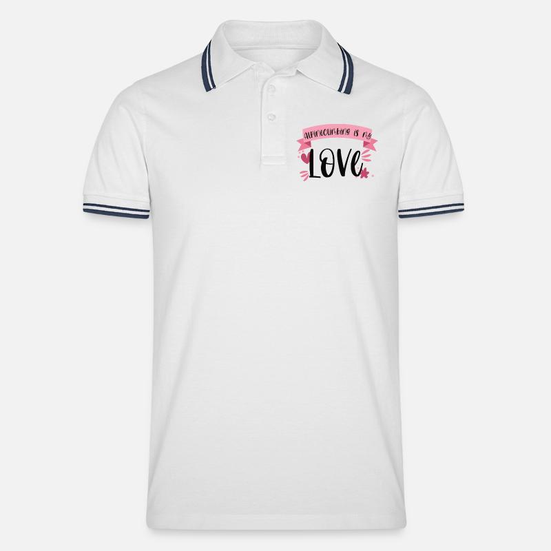 Klettern Alpinklettern Liebe Berge Geschenk - Männer Tipped Poloshirt - Weiß/Navy