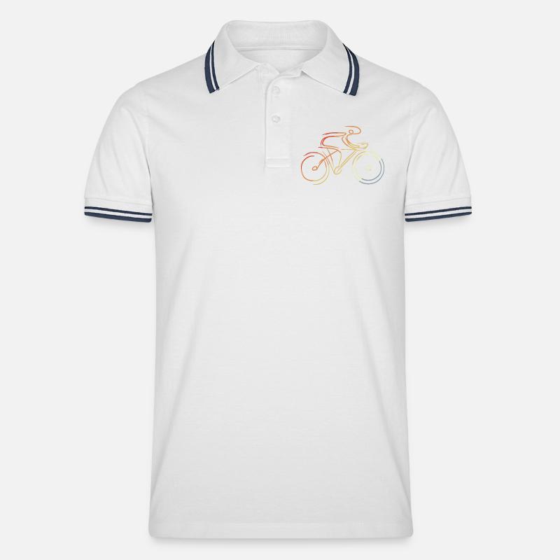 Cyclisme sur route - Polo tipped Homme - blanc/marine