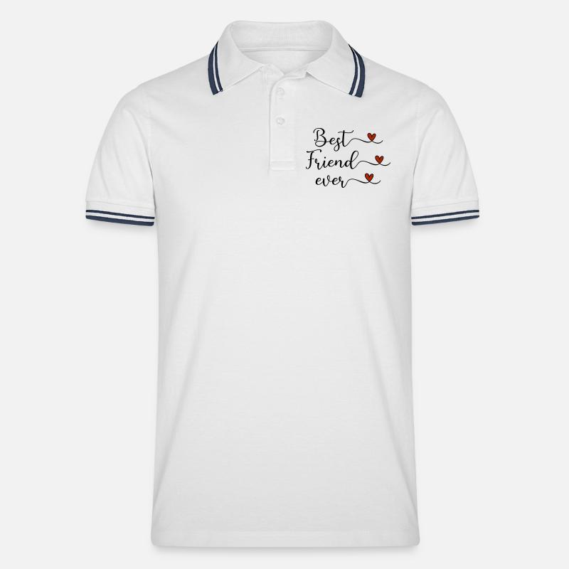 Bester Freund - Männer Tipped Poloshirt - Weiß/Navy