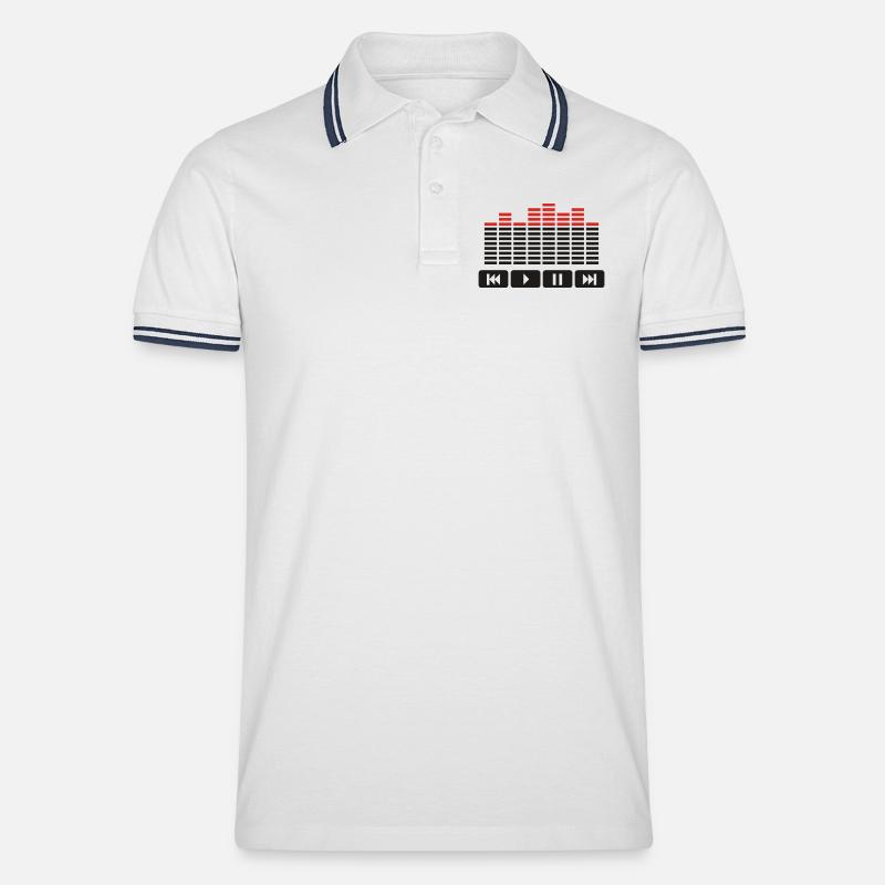 Equalizer audio player dj - Männer Tipped Poloshirt - Weiß/Navy