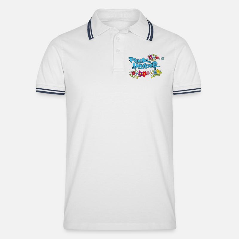 Rock Yourself  - Männer Tipped Poloshirt - Weiß/Navy