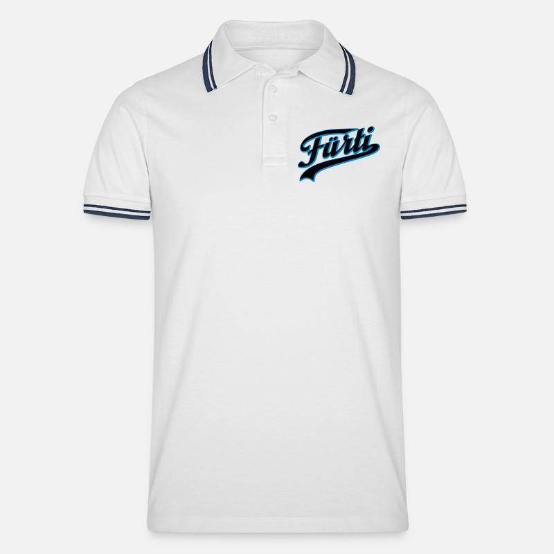 Fürti Schatten - Männer Tipped Poloshirt - Weiß/Navy