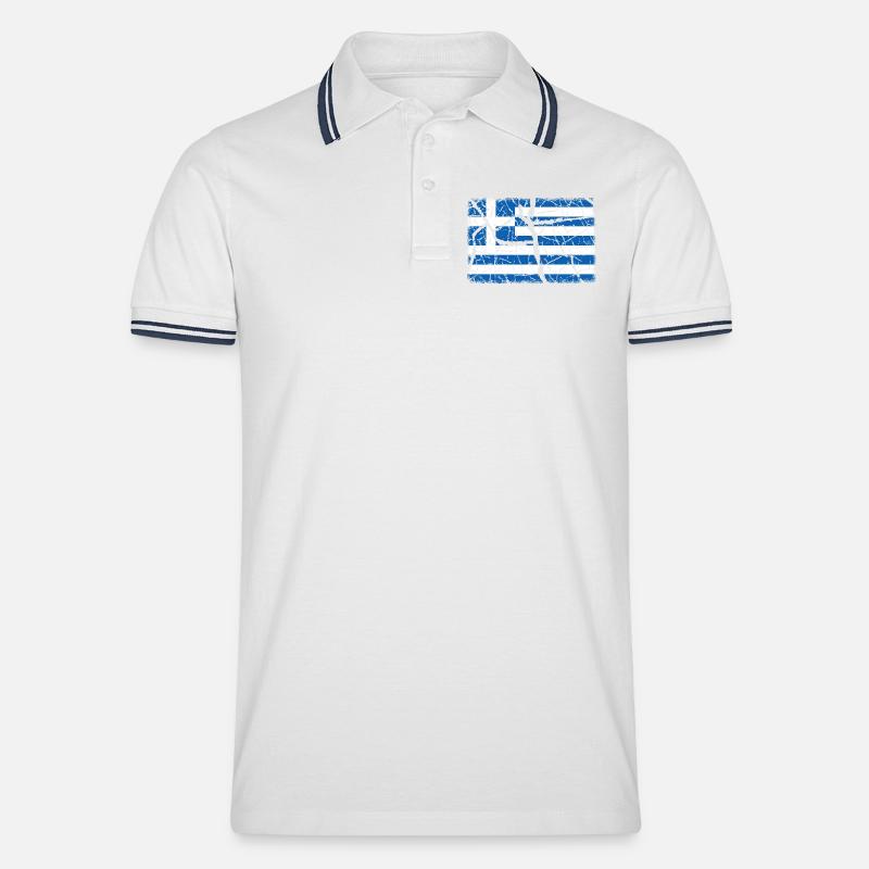 Grecia - Polo per uomo - bianco/navy