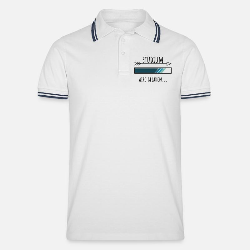 Studium Personalisierter Beruf Jungs - Männer Tipped Poloshirt - Weiß/Navy
