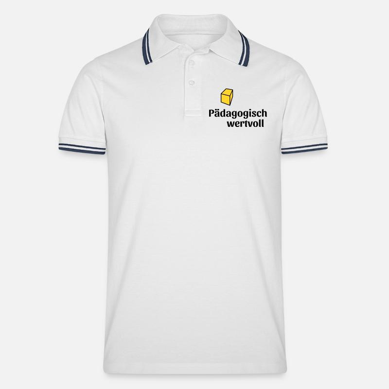 Pädagogisch wertvoll - Männer Tipped Poloshirt - Weiß/Navy