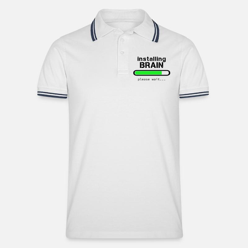 Installing Brain - Polo tipped Homme - blanc/marine