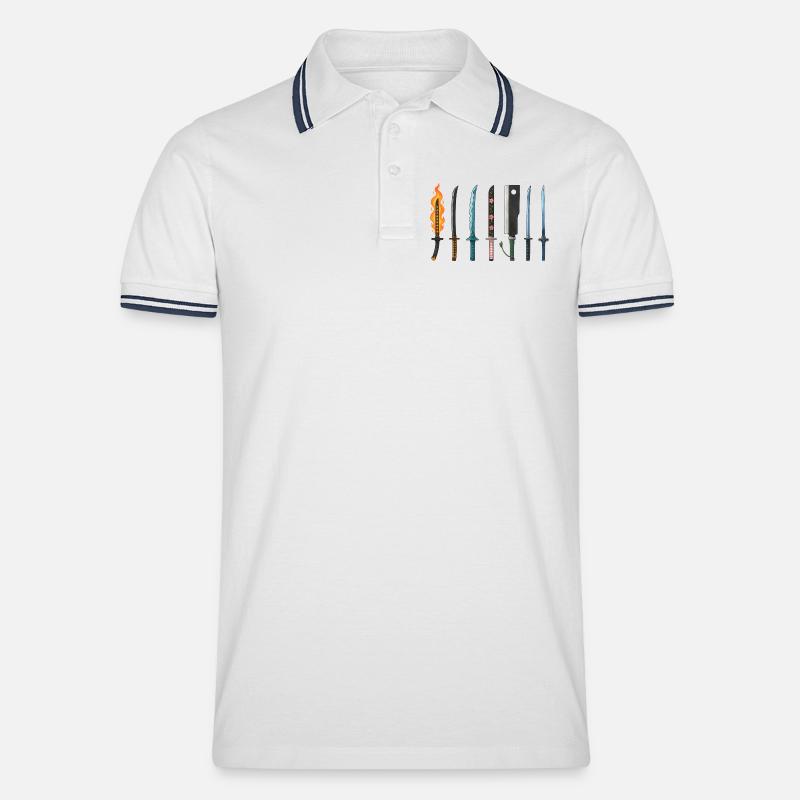 Conception de la collection d’épées d’anime - Polo tipped Homme - blanc/marine