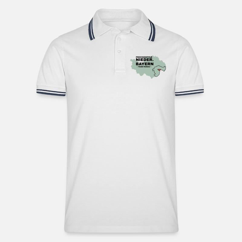 Bassa Baviera | PASSAU - Polo per uomo - bianco/navy