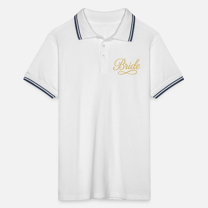 Conception élégante de script de mariée en or Polo tipped Homme