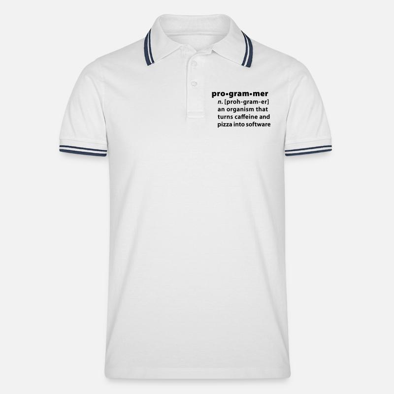 Programmdefinition - die Definition Programmer - Männer Tipped Poloshirt - Weiß/Navy