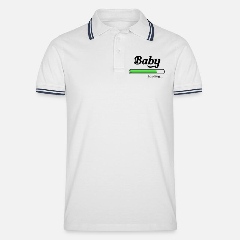 Baby-Loading. - Männer Tipped Poloshirt - Weiß/Navy