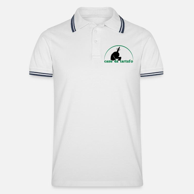 Trüffel6 2 - Männer Tipped Poloshirt - Weiß/Navy