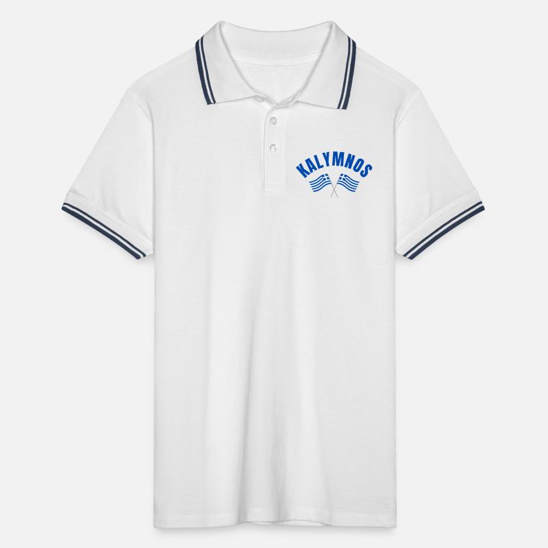 Drapeaux grecs de Kalymnos Polo tipped Homme