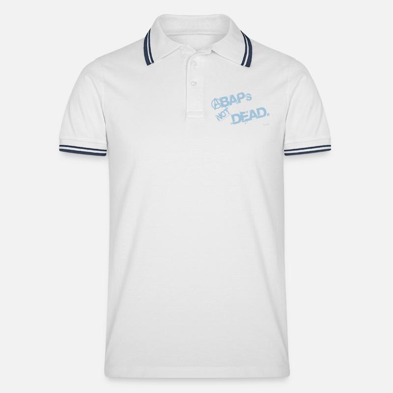 ABAPsNotDead light Blue - Männer Tipped Poloshirt - Weiß/Navy