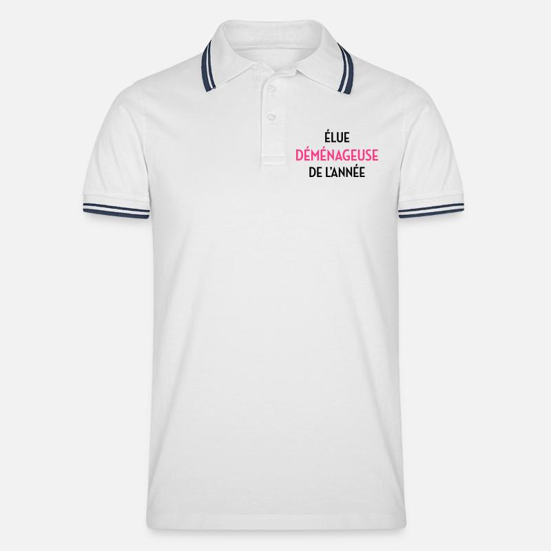 frachtführer / möbelpacker / mover / bewegen - Männer Tipped Poloshirt - Weiß/Navy