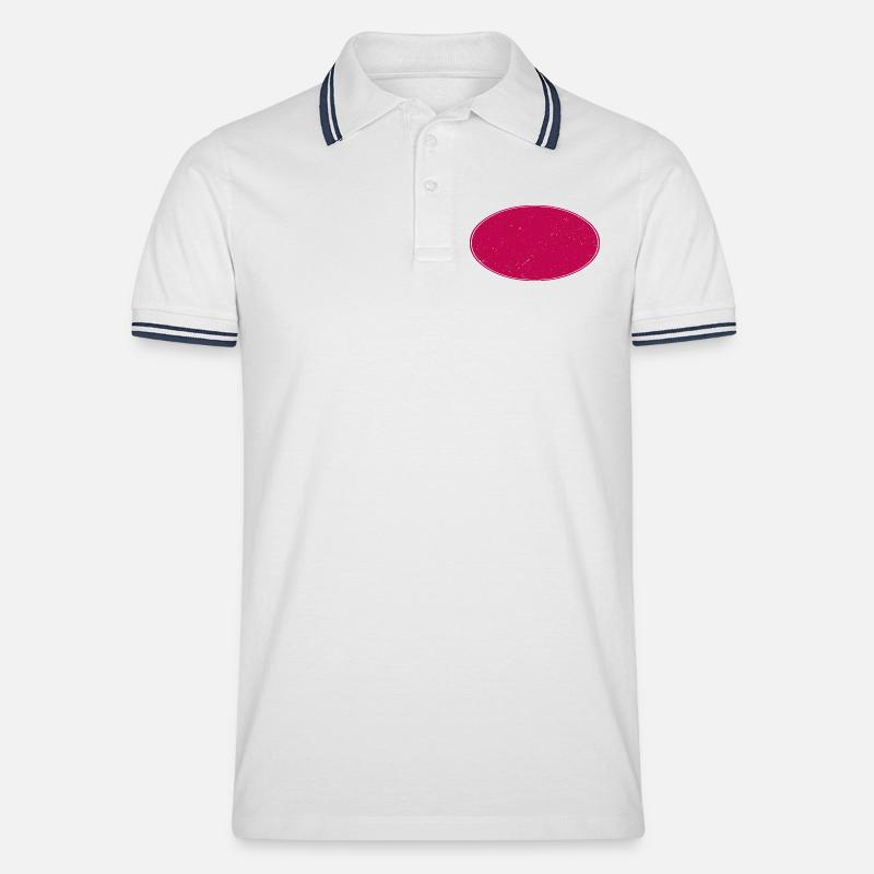 Ovaler Background schmutzig weinrot - Männer Tipped Poloshirt - Weiß/Navy