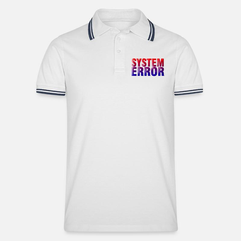 Systemfehler Gradient Typo - Männer Tipped Poloshirt - Weiß/Navy