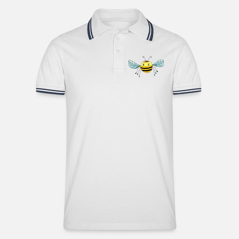 insetto - Polo per uomo - bianco/navy