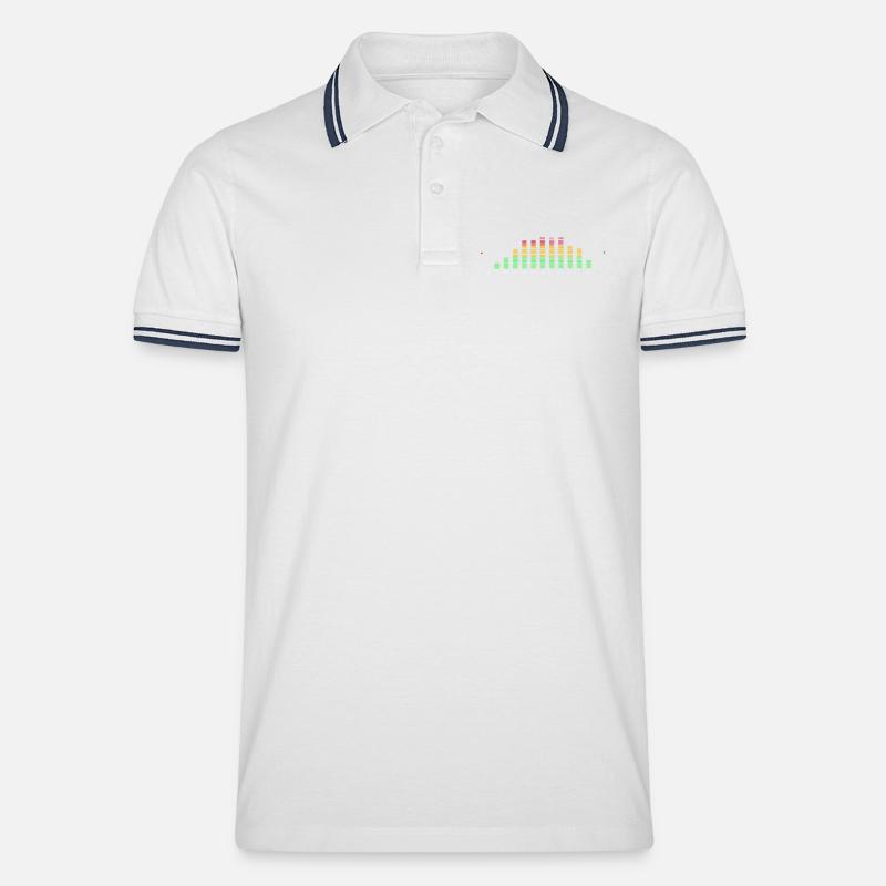 Rainbow Equalizer Pulse - Männer Tipped Poloshirt - Weiß/Navy