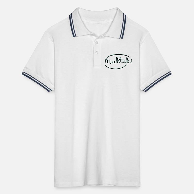 MakeKita Mint Script Men's Tipped Polo Shirt