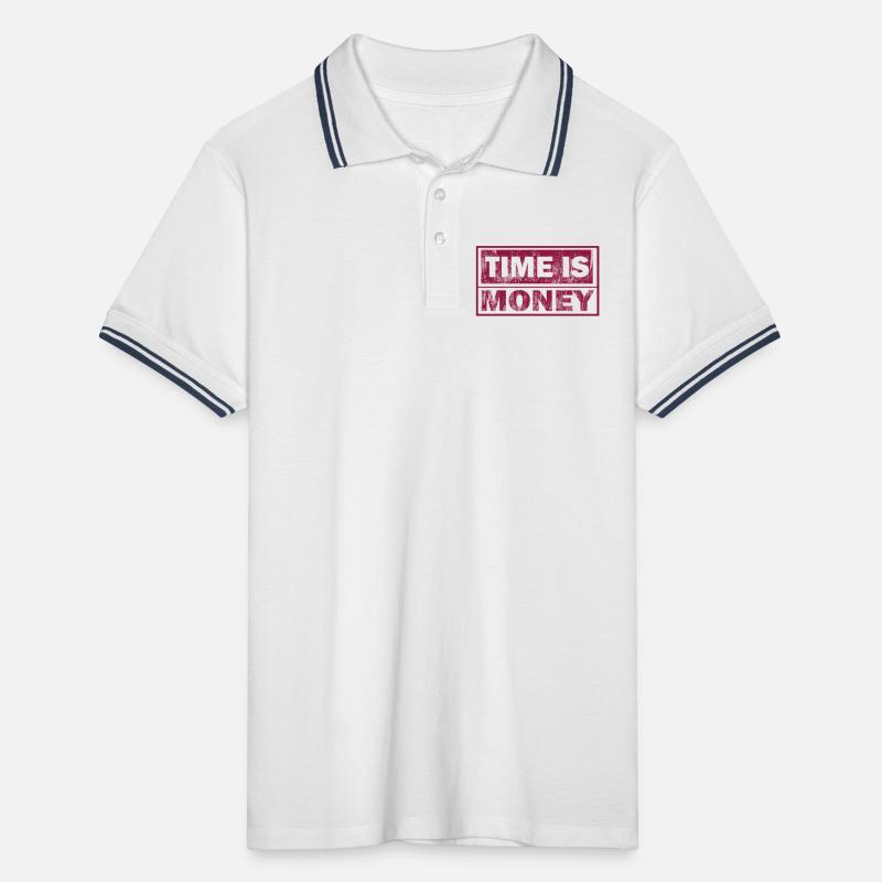 Le temps, c’est de l’argent Typographie solide Polo tipped Homme