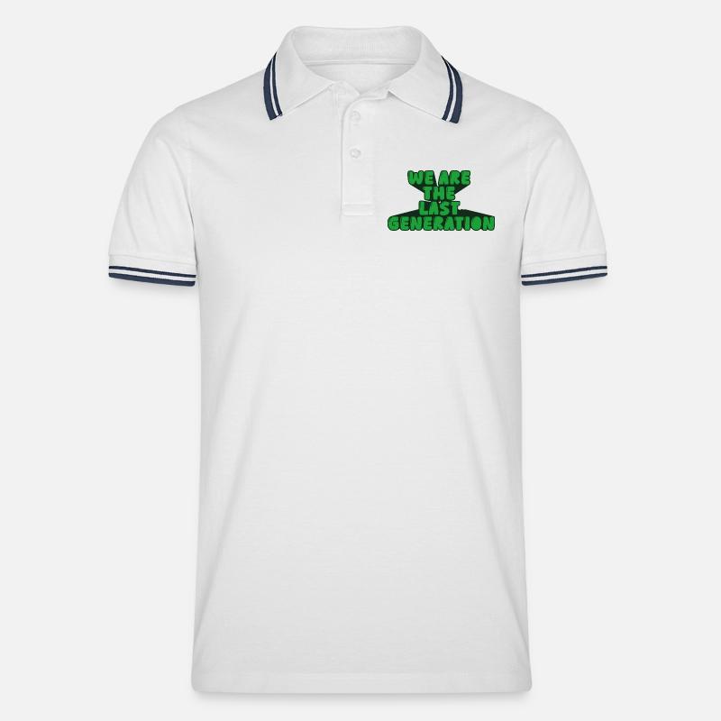 Wir sind die letzte Generation - Männer Tipped Poloshirt - Weiß/Navy