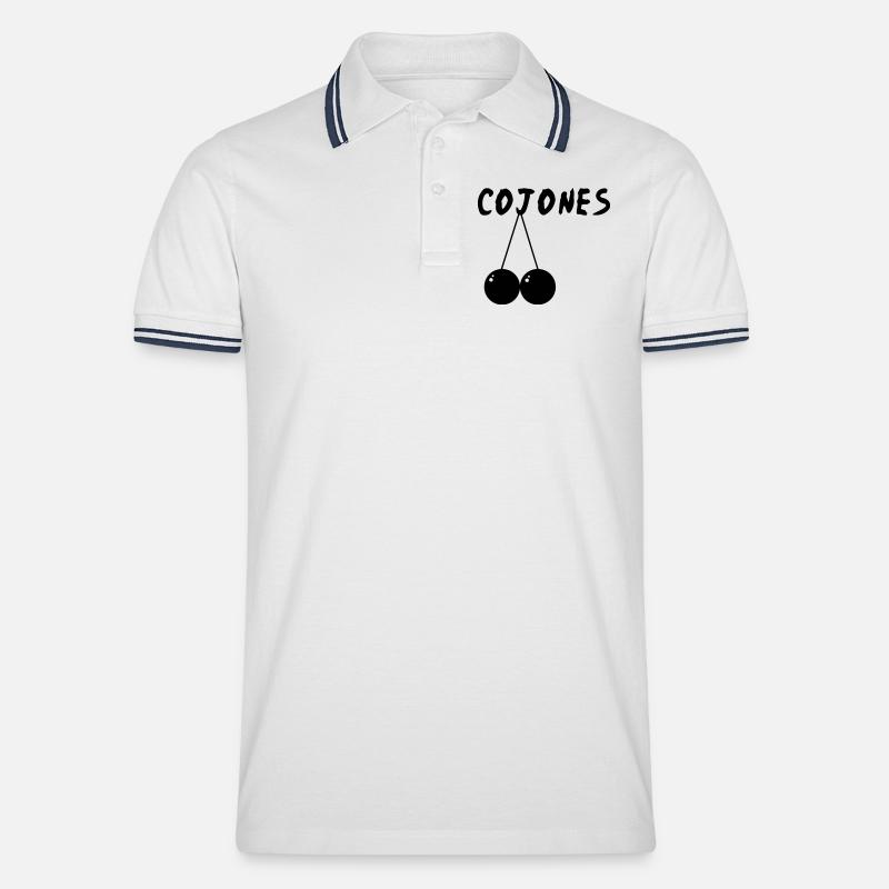 cojones - Männer Tipped Poloshirt - Weiß/Navy