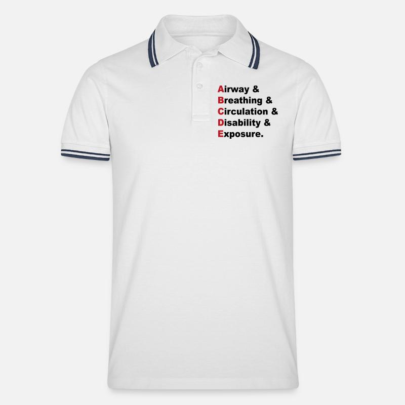 ABCDE Regel - Männer Tipped Poloshirt - Weiß/Navy