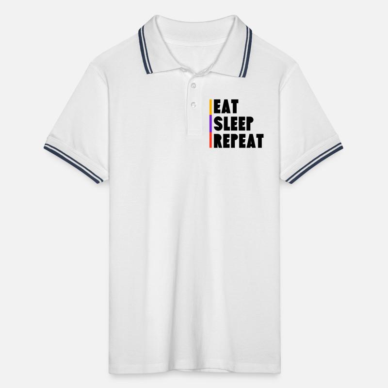 Eat - Sleep - Repeat Männer Tipped Poloshirt