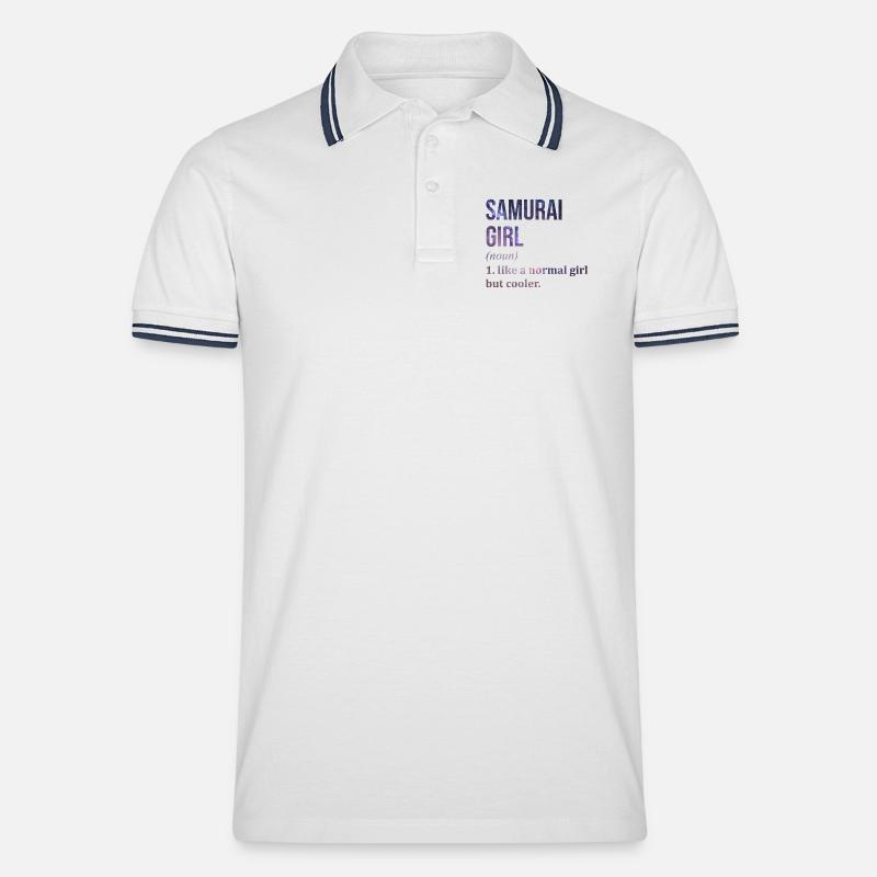 Samurai Samurai Samurai - Men's Tipped Polo Shirt - white/navy