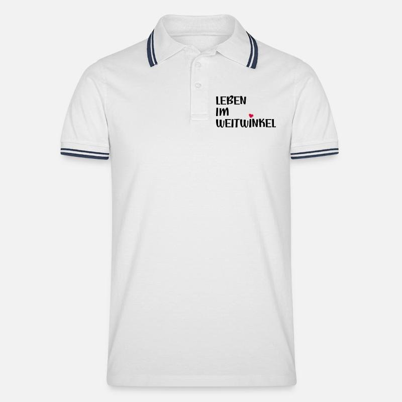 LEBEN IM WEITWINKEL - SOLIDARITAET - Männer Tipped Poloshirt - Weiß/Navy